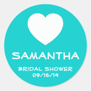 Sello de Favor de Corazón Azul y Blanco del Caribe