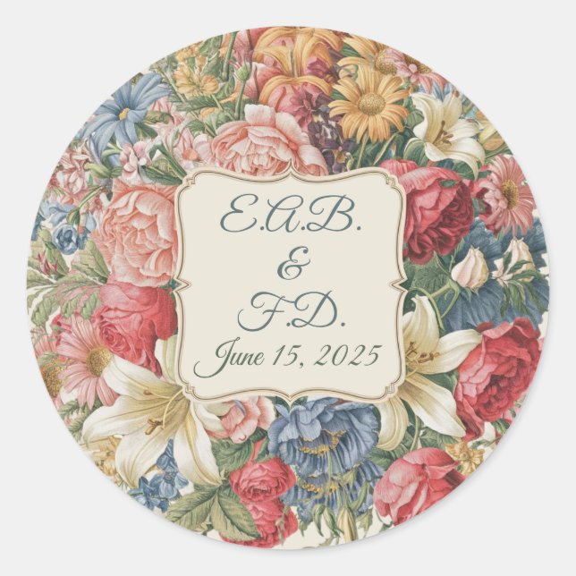 sello de favor monograma de pareja boda (Anverso)