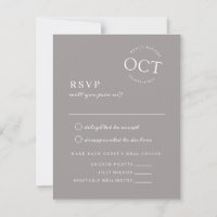 Sello de fecha moderna Boda gris suave Invitación 