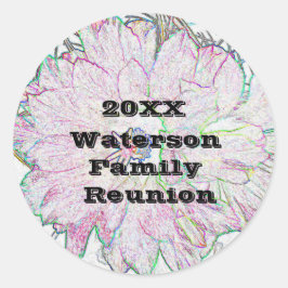 Sello de Flor Artística Rosa para Reunión Familiar