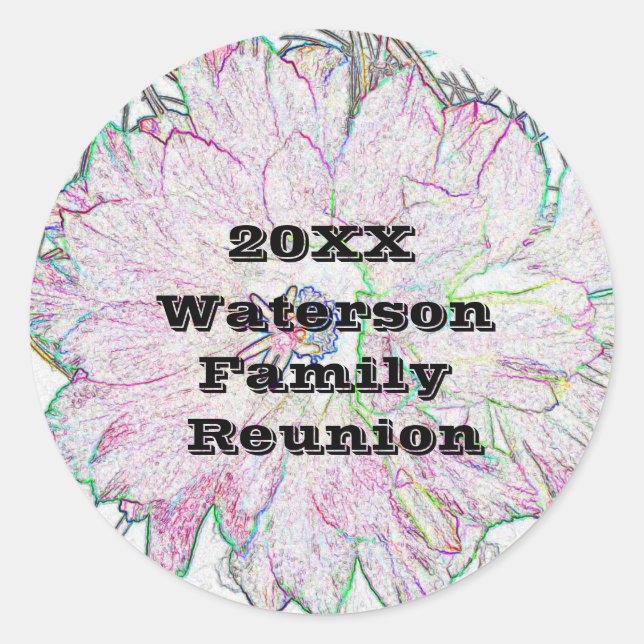 Sello de Flor Artística Rosa para Reunión Familiar (Anverso)