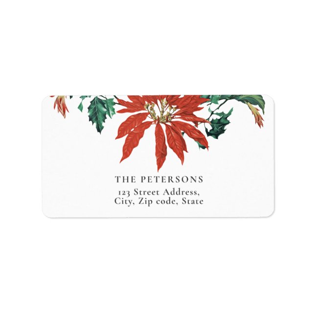 Sello de flor de poinsettia de época elegante (Frente)