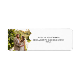Sello de foto de dirección en sobre de boda para g