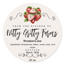 Sello de fresa Jam Jelly conservar Personalizado