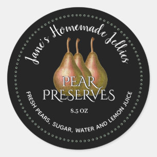 Sello de gelatina personalizado Preserve Pears Vin