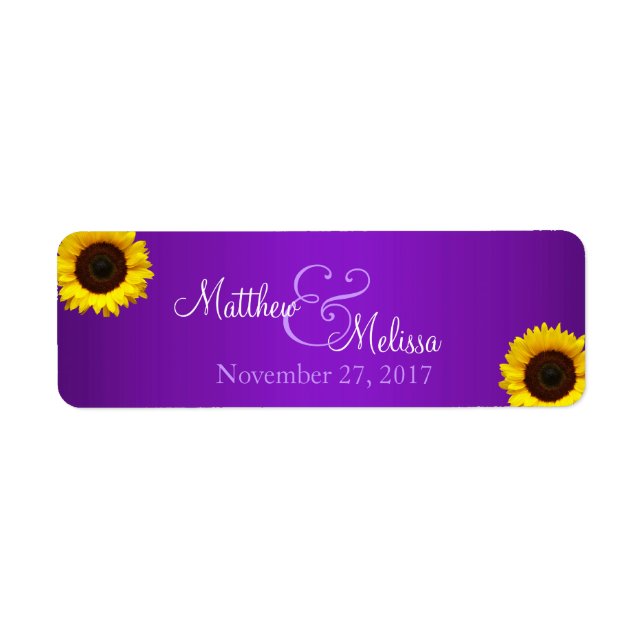 Sello de girasol morado y amarillo (Frente)