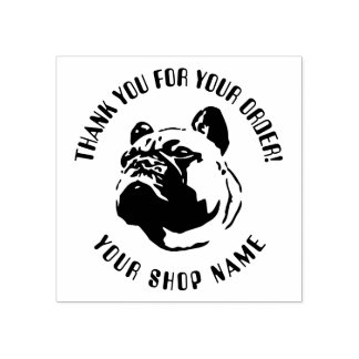 Sello de goma con logotipo de Bulldog francés con 