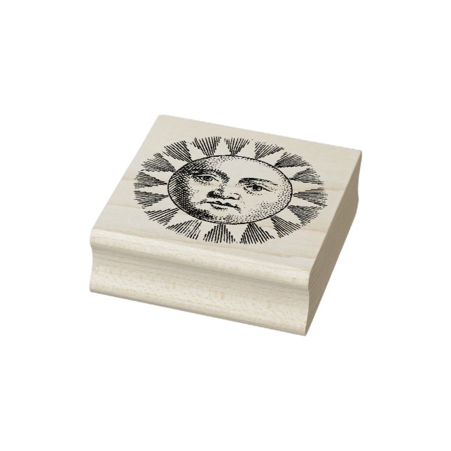 Sello de goma de 3 tamaños símbolo de sol antiguo (Sello)
