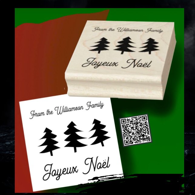 Sello de goma de árboles navideños Joyeux Noël fra (Subido por el creador)