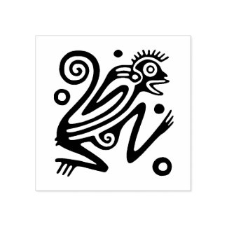 Sello de goma de arte de mono azteca