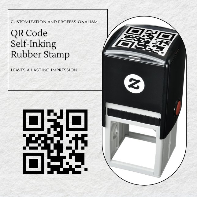 Sello de goma de autorentrada de código QR (QR Code Self-Inking Personalized Rubber Stamp)