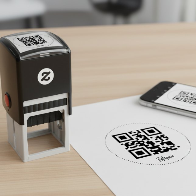 Sello de goma de autorentrada de código QR de Inst (Instagram QR Code Self-Inking Rubber Stamp)