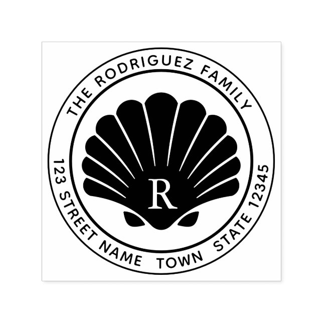 Sello de goma de autotinta de dirección de redonde (Diseño)