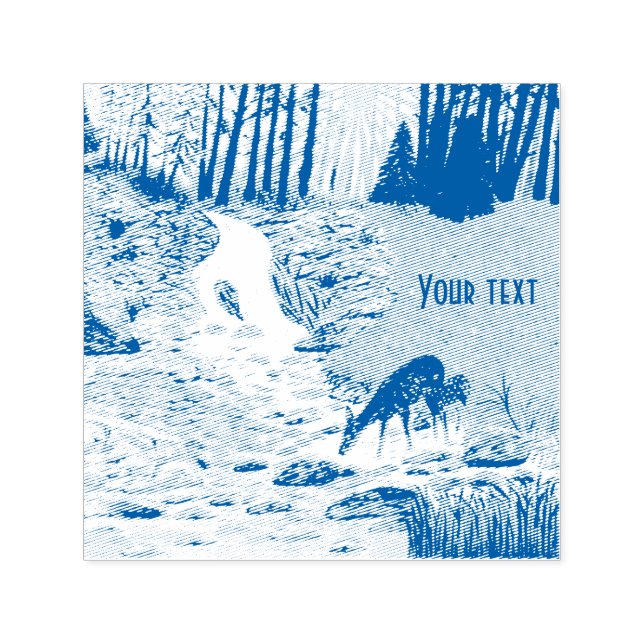 Sello de goma de autotinta Doe and Fawn (Diseño)