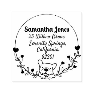 Sello de goma de bulldog francés