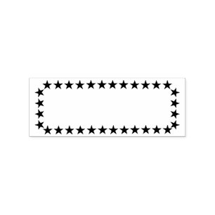 Sello de goma de cartón con marco de estrellas