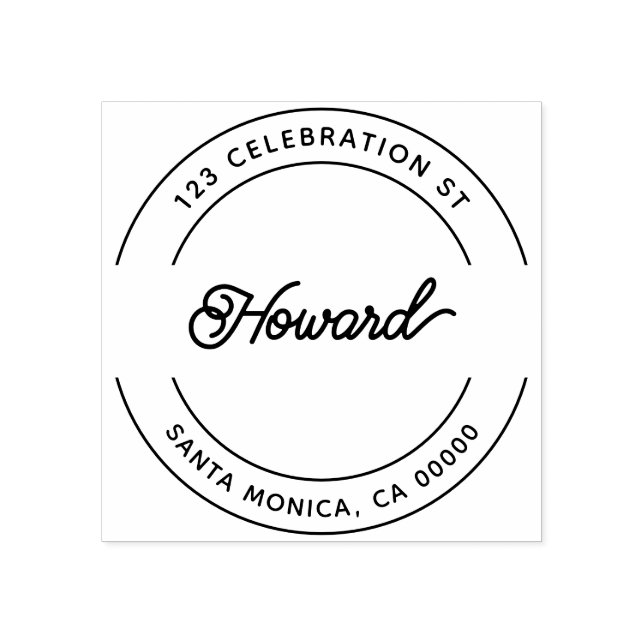 Sello de goma de dirección de devolución de guión  (Impresión)