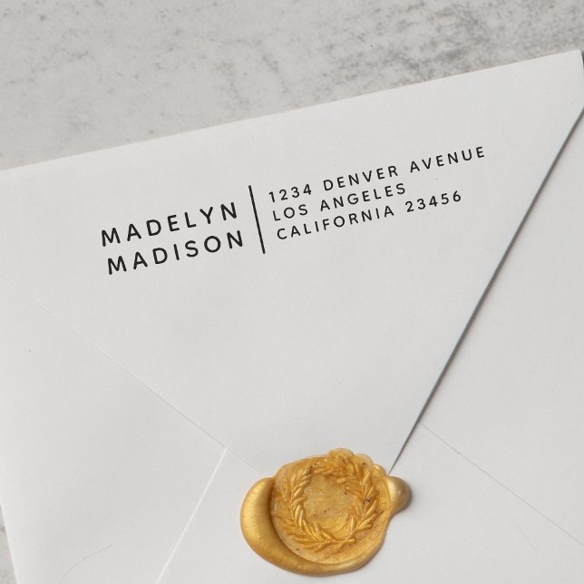 Sello de goma de dirección de devolución de nombre (Subido por el creador)