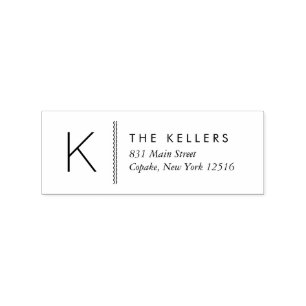 Sello de goma de dirección de retorno monograma mo