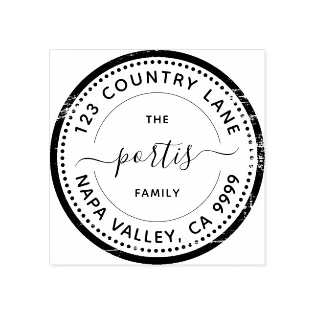 Sello de goma de dirección de retorno redondo mode (Impresión)