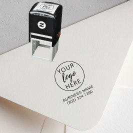 Sello de goma de entintado automático con logotipo