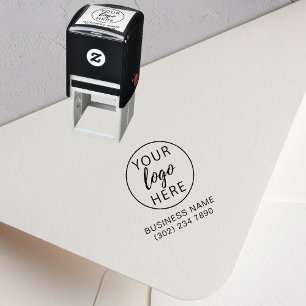 Sello de goma de entintado automático con logotipo