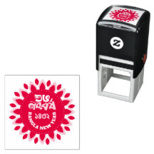 Sello de goma de entintado automático rojo