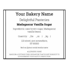 Sello de goma de etiqueta de ingrediente