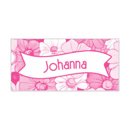 Sello de goma de goma con autotinta de nombre flor