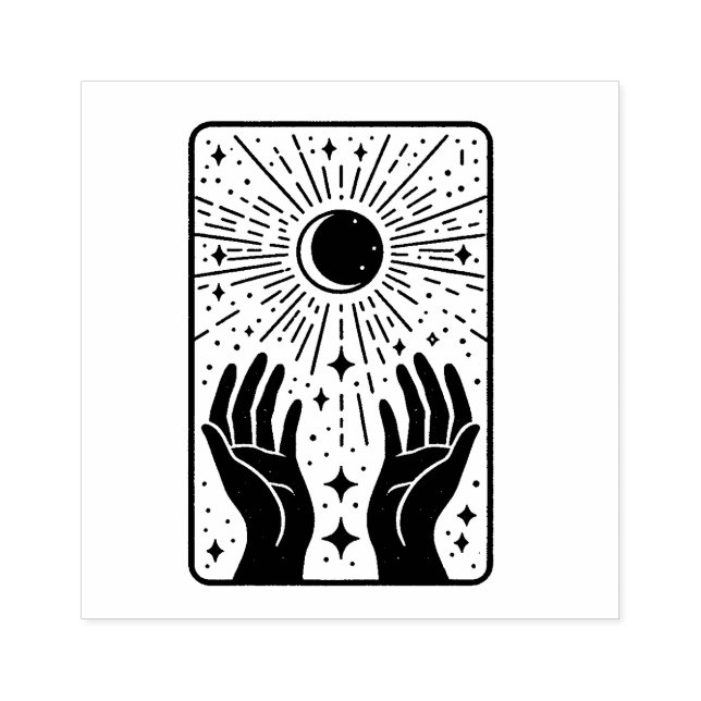 Sello de goma de la tarjeta Magic Moon Tarot (Impresión)