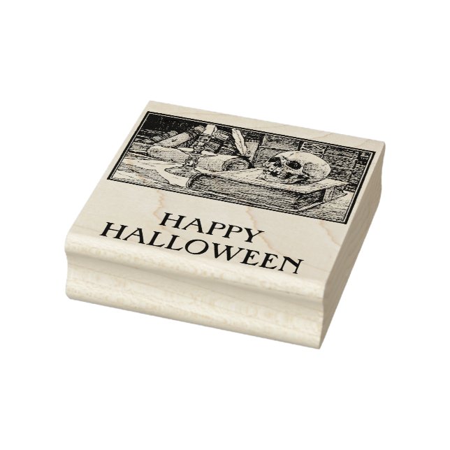 Sello de goma de libros de cráneo de Halloween (Sello)