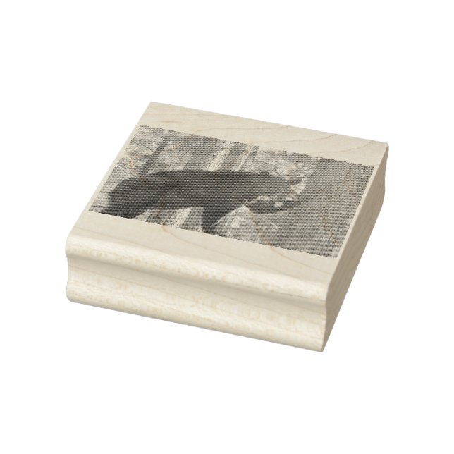 Sello de goma de madera de oso negro (Sello)