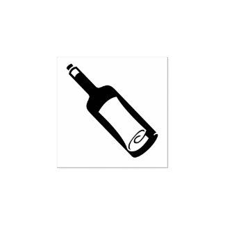 Sello de goma de "Mensaje en una botella"