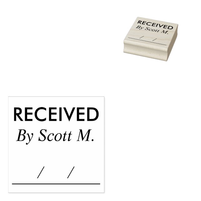 Sello de goma de nombre personalizado recibido (Sellado)