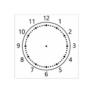 Sello de goma de reloj de aprendizaje de tiempo