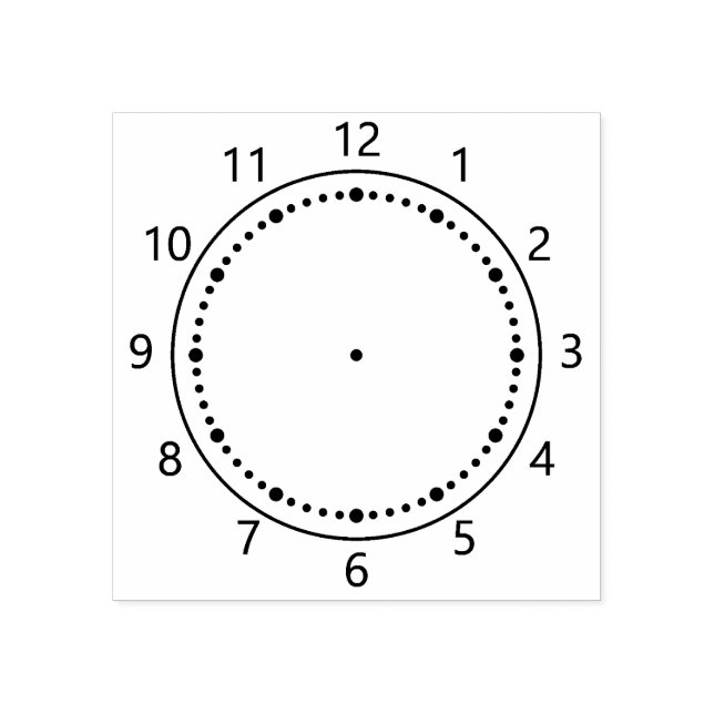 Sello de goma de reloj de aprendizaje de tiempo (Impresión)