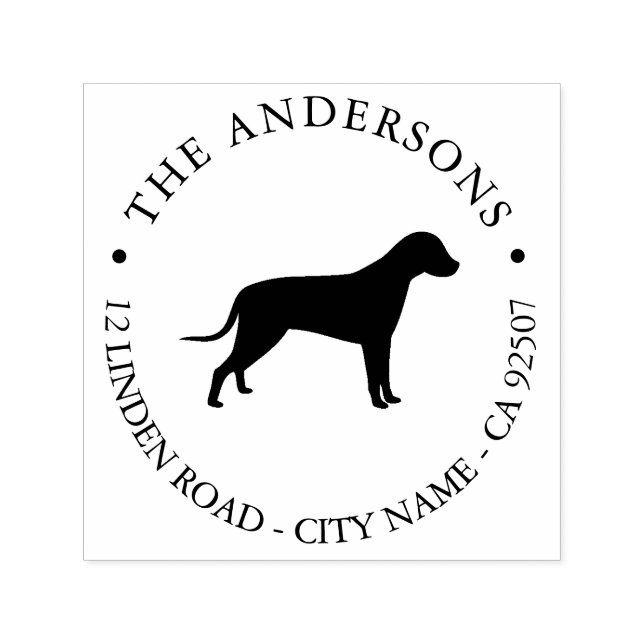 Sello de goma de silueta de perro negro con tinta  (Diseño)