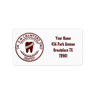 Sello De Goma Dentista Con Diente Y Su Nombre