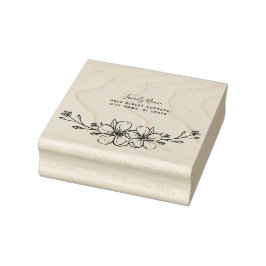 Sello de goma floral decorativo
