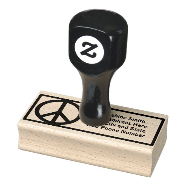 Sello de goma personalizable PEACE SIGN (Sello)