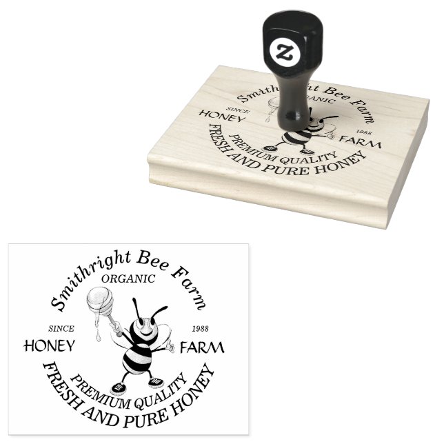 Sello de goma personalizado de granjero de miel de (Sellado)