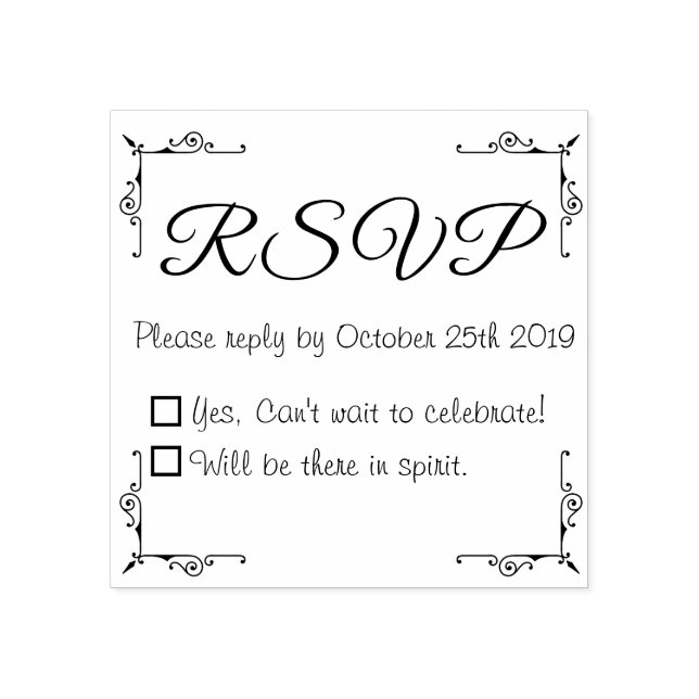 Sello de goma personalizado DIY RSVP Invitaciones  (Impresión)