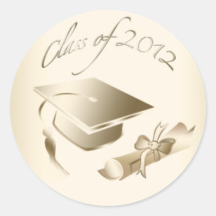 Sello de gorra de graduación y diploma de oro de 2