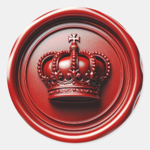 Sello de goteo de cera de vela roja Corona Real Cu