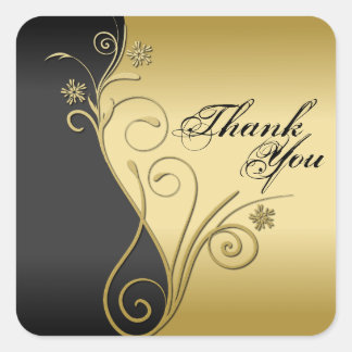 Sello de Gracias - Boda de Oro y Negro con clase