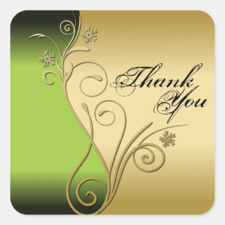 Sello de Gracias - Boda Verde y Oro Clásico