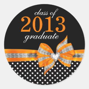 Sello de graduación de punto Polka para Naranja bl