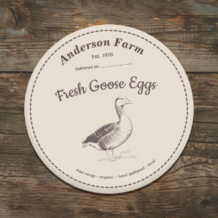 Sello de huevos de ganso de granja Pegatina marrón