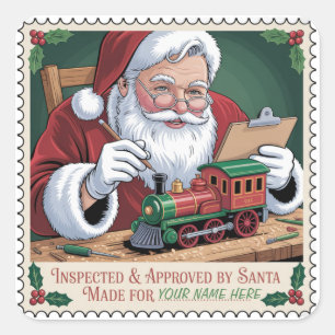 Sello de Inspección de Juguetes de Santa Pegatina