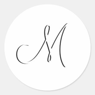 Sello de invitación a la boda del Monograma blanco